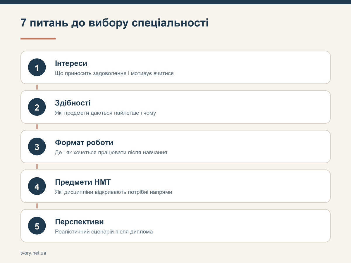 7 питань до вибору спеціальності