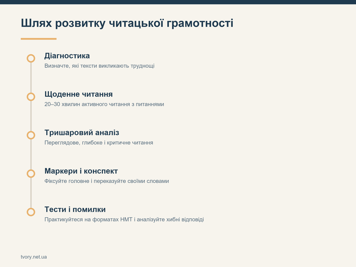 Шлях розвитку читацької грамотності