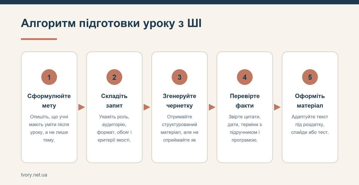 Алгоритм підготовки уроку з ШІ